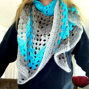 Extra large crochet shawl.